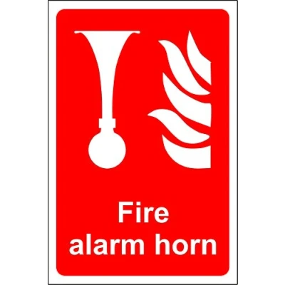 Image of Fire alarm horn Safety sign Self adhesive sticker 200mm x 150mm