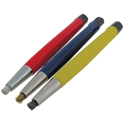 Image of Vintage Time Watches 3pc Fiberglass Scratch Brush Pen Set Watch Repair Rust Remover Brass Steel Jewellery Clean Tool