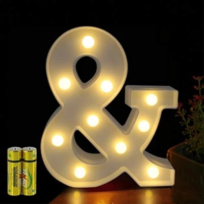 Image of HONPHIER® Letter Lights Decorative LED Alphabet Marquee Decoration Light Up Sign Night Battery Operated for Birthday Party Wedding Receptions Holiday Bar Home Bedroom Bath Decor (&amp;)