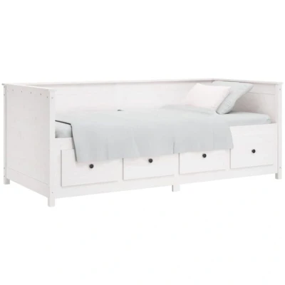 Image of vidaXL Day Bed without Mattress White 75x190 cm Small Single Solid Wood Pine