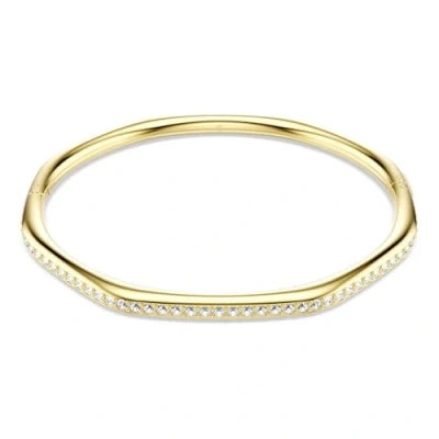 Image of Swarovski Gold Dextera Octagonal White Crystal Bangle