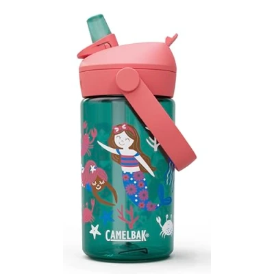 Image of Camelbak Thrive Flip Straw Kids Water Bottle 400ml Pink Junior, Perfect for Hydration on the Go