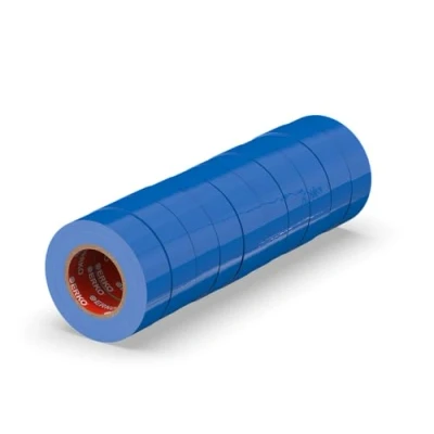 Image of ERKO electrical insulation tape Blue 15mm x 10m 10 pack for wires, High flexibility, adhesive strength tape, sealing Strong PVC