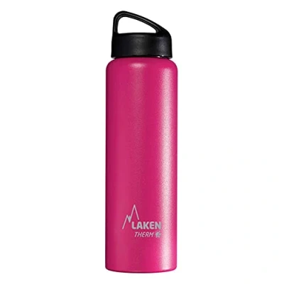 Image of Laken Thermo Classic Vacuum Insulated Stainless Steel Water Bottle Wide Mouth 1 Liter, Fuchsia