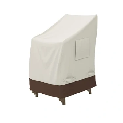 Image of Amazon Basics Outdoor Stackable Chair Patio Furniture Cover, Beige + Tan