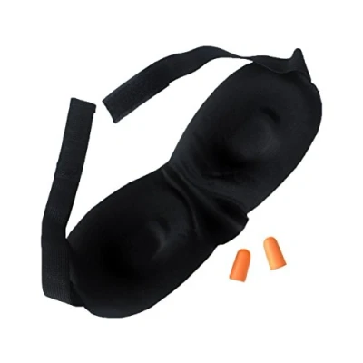 Image of Korbond Contoured Eye Mask and Ear Plugs Set Packing Organiser, 18 cm, Black
