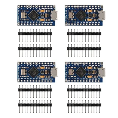 Image of AITRIP 4 Pack Pro Micro ATmega32U4 5V 16MHz USB Development Board Module Microcontroller for Arduino