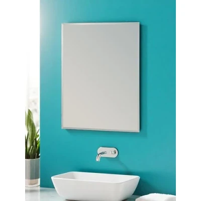 Image of Showerdrape Fairmont Frameless Bathroom Wall Mirror, Mounted Mirror For Bathroom, Modern Bevel Edge Vanity Rectangular Mirrors Living Room