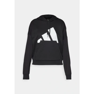 Image of adidas Women&#039;s ESSENTIALS BIG LOGO FRENCH TERRY LOOSE HOODIE, Black/White, XS