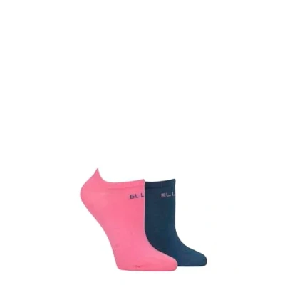 Image of Women&#039;s 2 Pair Elle Plain, Patterned and Striped Bamboo No Show Socks Seafarer Plain 4 8