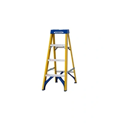 Image of Werner Stepladder Fibreglass 4 Tread Trade, Heavy Duty 150Kg Load Capacity, EN131 certification, 25 Year Guarantee