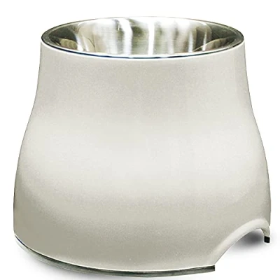 Image of Dogit 2 in 1 Elevated Dish/Bowl, White/Cream, 900 ml Capacity