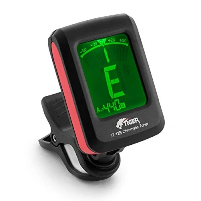 Image of TIGER JT 12B Chromatic Guitar Tuner Easy to Use Clip on Black