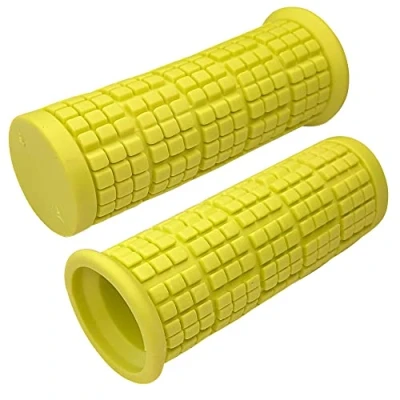 Image of cyclingcolors Pair of Grips for Mountain Bikes 22 mm 110 Bike City BMX Comfort Soft Touch Quality Acid Green