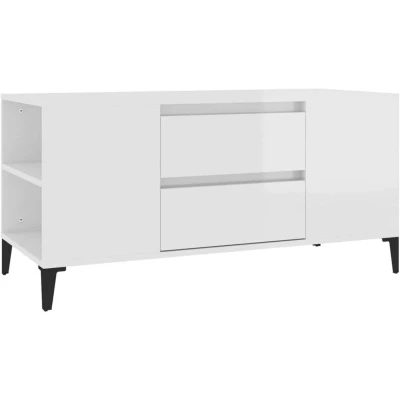 Image of vidaXL TV Cabinet High Gloss White 102x44.5x50 cm Engineered Wood