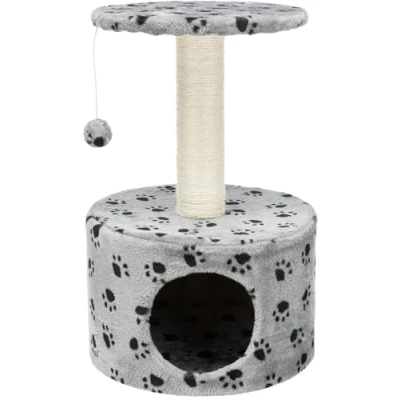 Image of Trixie 43705 &quot;Toledo&quot; Cat Tree 61 cm Grey with Paws Pattern
