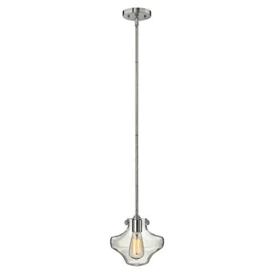 Image of Congress 1 Light Ceiling Pendant Chrome Clear Glass, E27