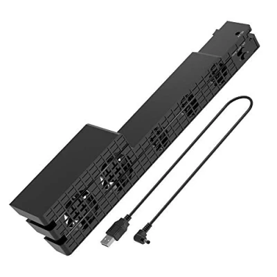 Image of DollaTek USB External 5 Fan Super Turbo Temperature Cooling with Cable Black for PS4 Pro Gaming Console