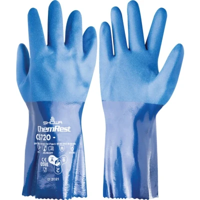 Image of Showa Gloves SHO720 XL No.720 NBR Gauntlet Glove, Size: X Large, Blue