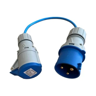 Image of KM Electronics 32A Plug to 16A Socket Connector Adaptor Generator, Power Distribution Units