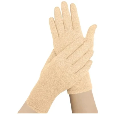 Image of Doctor Developed Arthritis Gloves w/Doctor Handbook (Nude, Full finger, Medium)