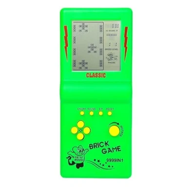 Image of HLF 3.5 inch Large Screen Retro Brick game console for the 80s/90s Building Block Racing/Tank Built in 23 Classic Games Nostalgic Puzzle Children&#039;s (Green)