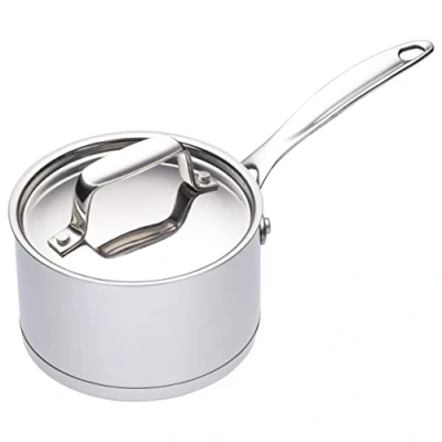 Image of MasterClass Saucepan with Lid, Non Stick Sauce Pot, Induction Safe, Mini Saucepan, 9 cm (3.5&quot;), Stainless Steel, Silver