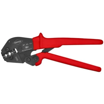 Image of Knipex Crimping Pliers for two hand operation burnished, with non slip plastic grips 250 mm 97 52 10