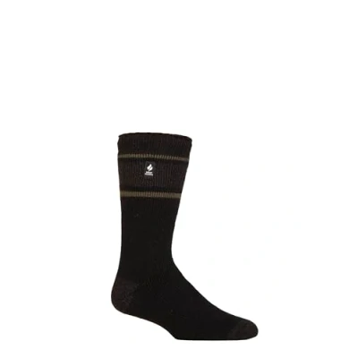 Image of Mens 1 Pair SOCKSHOP Heat Holders 2.3 TOG Patterned and Plain Thermal Socks Fraser Black / Charcoal 6 11