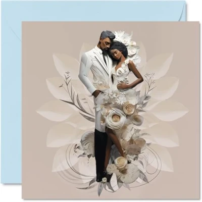 Image of Wedding Cards for Couples Big Day Congratulations Happy Engagement Gifts, Congrats Well Done Card, 145mm Marriage Greeting Fiance Fiancee (NOT 3D or Pop Up)