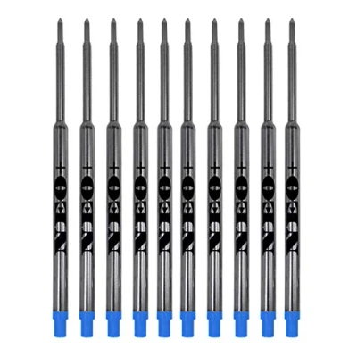 Image of UK Seller! Sets of Pen Refills Compatible with Waterman Ballpoint Pens. Medium Point Soft Roll (Set 10 Blue Ink)