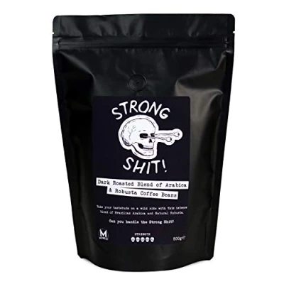 Image of Strong Shit! Dark Roasted Blend of Arabica and Robusta Coffee Beans 500g