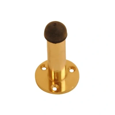 Image of Vibe Projection Door Stop 63mm on Brass, Stopper, Rubber Bumper to Protect Door, Walls, and Skirting for Internal Use