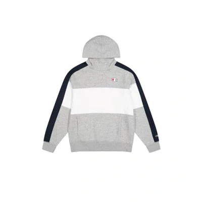 Image of Champion Men&#039;s Legacy Retro Sport (220317) Soft Compact Poly Fleece Color Block Hooded Sweatshirt, Grey (EM021), XL