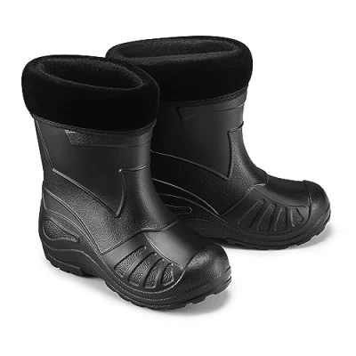 Image of ESTRO Rain Boots Girl Wellies Boys Lined Child with Lining Rubber K050, Black/White, 22 EU