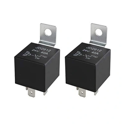 Image of Futheda 2Pcs Car Relay 4 Pin 24V 40A SPST JD2912 Auto Switches &amp; Starters Compatible with Automotive Truck Van Vehicle Motorcycle Boat