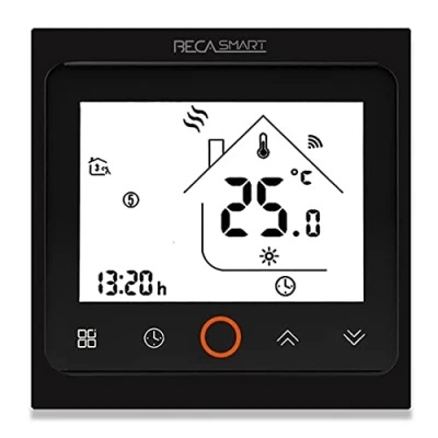 Image of BecaSmart Series 002 5A LCD Touch Screen Boiler Heating Intelligent Programming Control Thermostat with WiFi Connection (Boiler Heating,Full Black(WiFi))