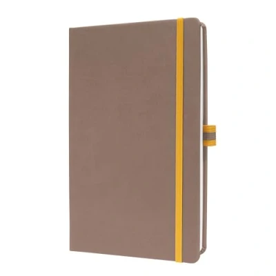 Image of SIGEL LS102 linescape Notebook, Squared, Approx. A5, Brown, Yellow, hardcover, 176 Pages