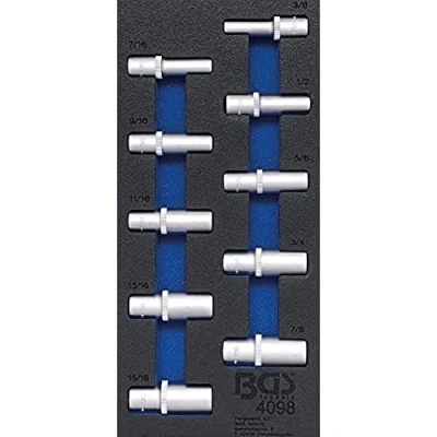 Image of BGS 4098 Tool Tray 1/3: Sockets 12.5 mm (1/2&quot;) Inch Sizes deep 10 pcs.