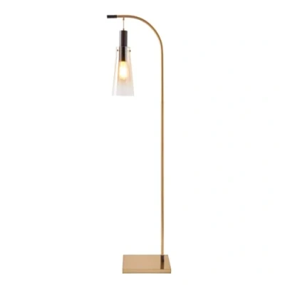 Image of LITECRAFT Visconte Atrani Floor Lamp with Tint Glass Shade 2 Colours (Brass)
