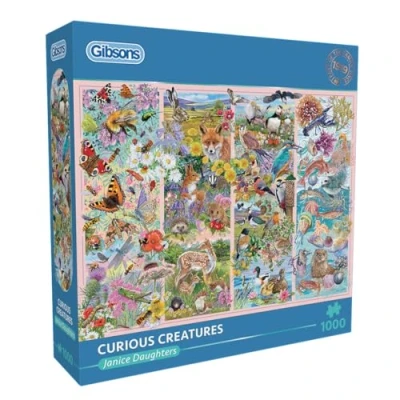 Image of Curious Creatures 1000 Piece Jigsaw Puzzle Wildlife Sustainable for Adults Premium 100% Recycled Board Great Gift Gibsons Games