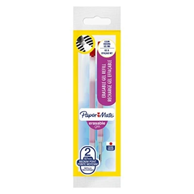 Image of Paper Mate Medium 0.7 mm Tip Erasable Gel Pen Refills Red (Pack of 2)