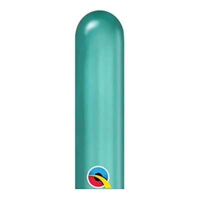 Image of 260Q Chrome Green 100Ct Qualatex Plain Latex Modelling Balloons