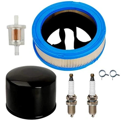 Image of Carkio Air Filter Oil Spark Plug Fuel Clamps Compatible with Briggs &amp; Stratton Vanguard V Twin 12.5 21hp