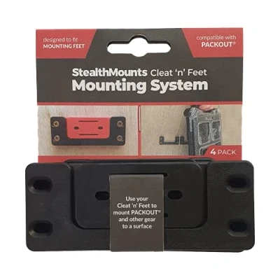 Image of StealthMounts Cleat &#039;n&#039; Feet Mounting System (4 Pack) Tool Box Storage Mount Anywhere Compatible with Milwaukee Packout