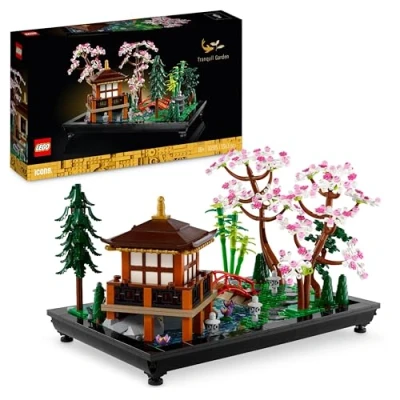 Image of LEGO Icons Tranquil Garden, Botanical Zen Garden Kit for Adults with Lotus Flowers, Customisable Desk Decoration, Inspired by Japanese Traditions, Mindful Gardening Gift Women and Men 10315