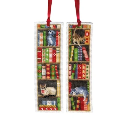 Image of Vervaco PN 0187764 Bookmark Cross Stitch Set, Counted Pattern, Cotton, Multi Colour, 6 x 20 cm, 2 Quantities