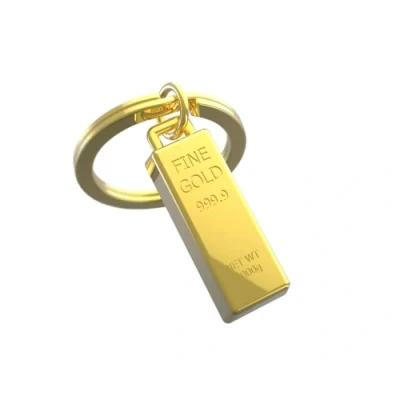 Image of Metalmorphose 3.5 Contemporary gold Bar Keyring MTM044, coloured, EU 3.5,