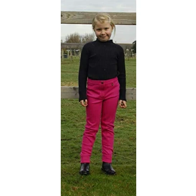 Image of Rhinegold Childrens Jodhpurs 26 Raspberry