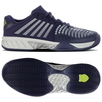 Image of K Swiss Performance Men&#039;s Express Light 3 HB Tennis Shoes, Peacoat/Gray Violet/Lime Green, 7 UK